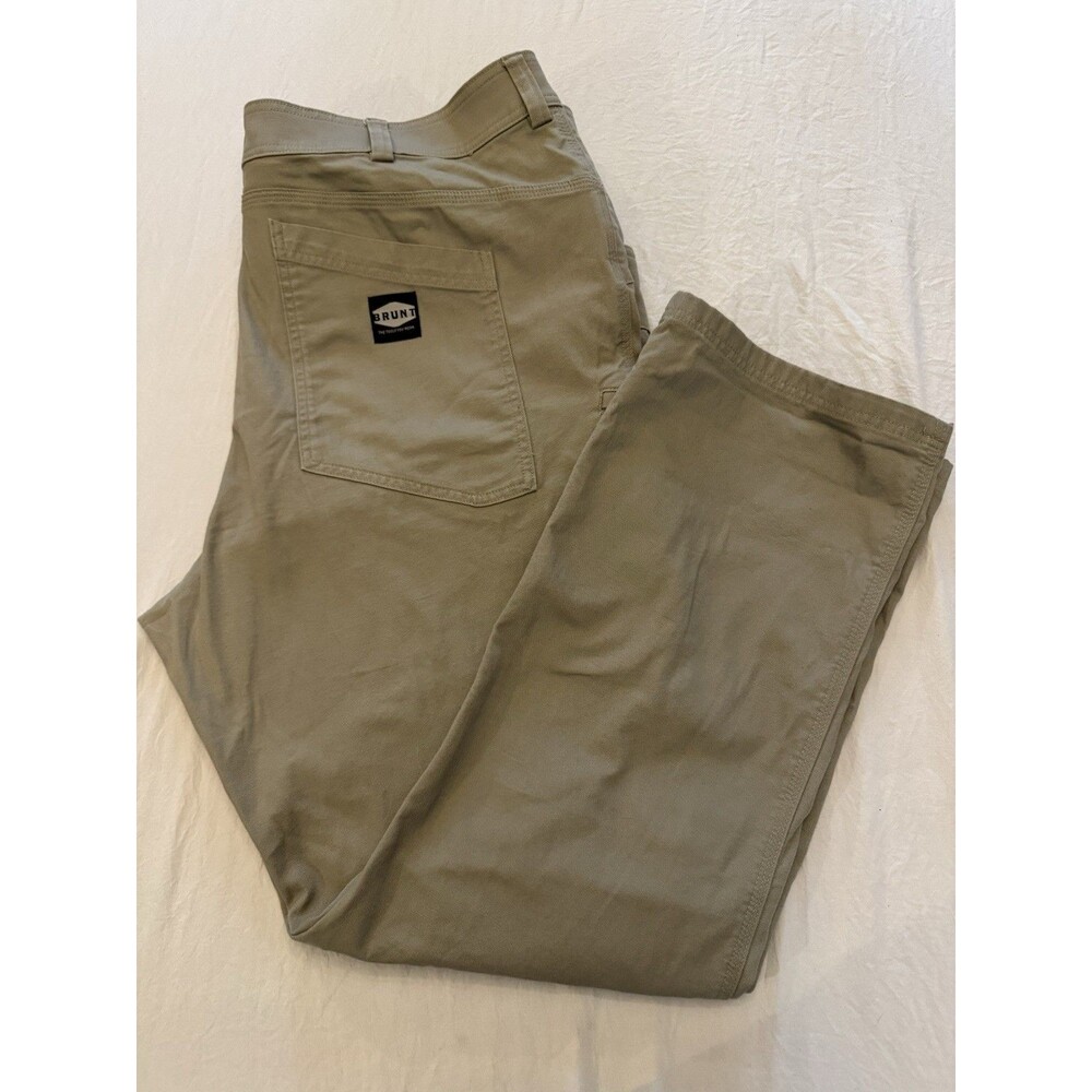 BRUNT Men's Construction Work Pants Beige Cotton 44x32 Made in Vietnam